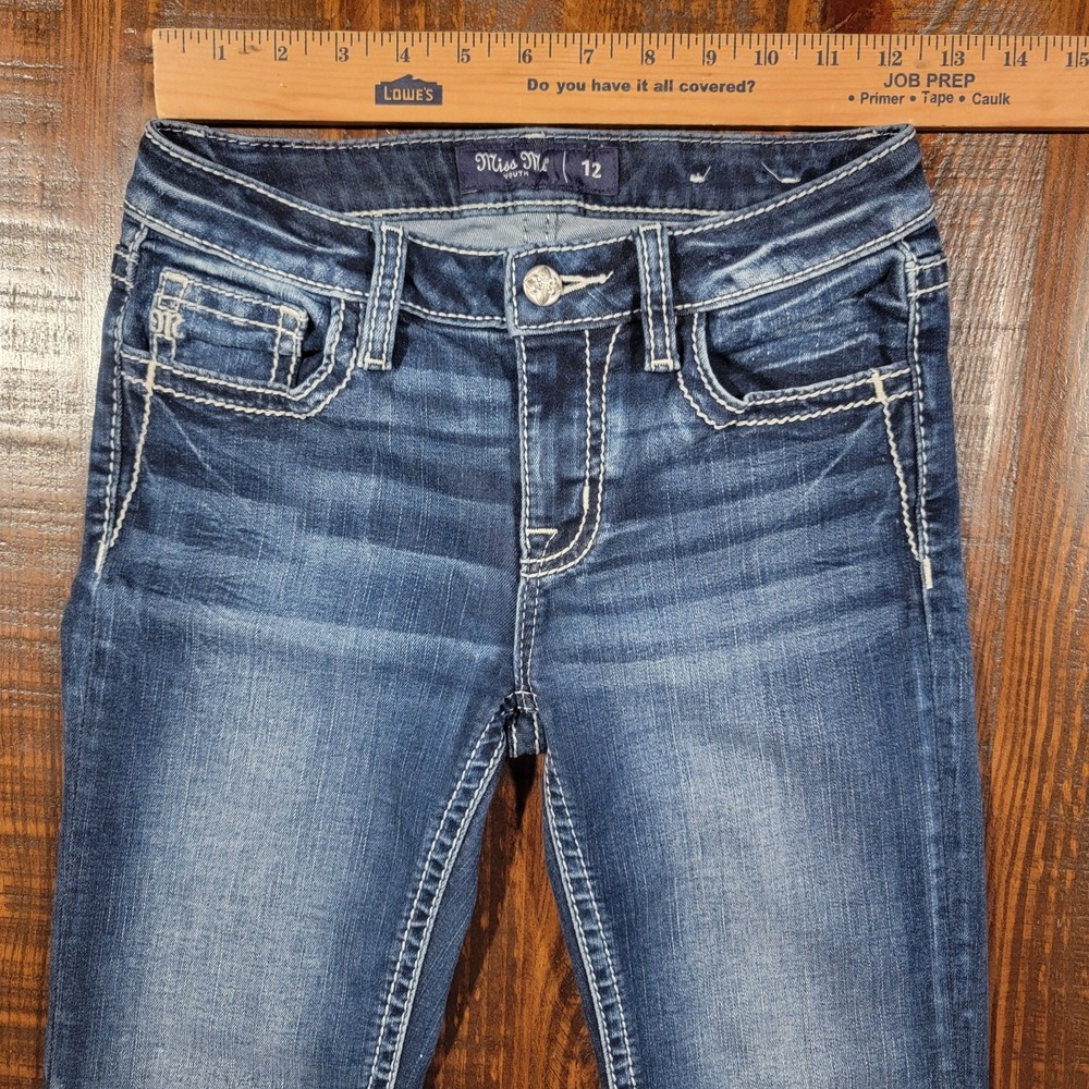 Miss Me Size 12 Youth NWOT Mid Rise Bootcut Stretch - Picture 4 of 8